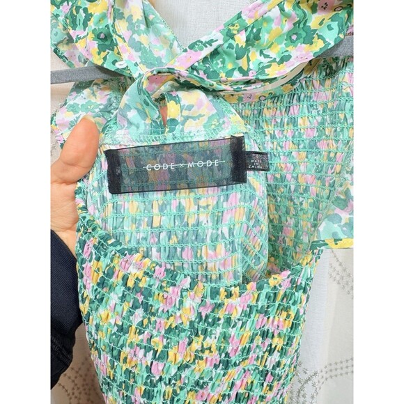 Code x Mode Smocked Maxi Sun Dress Size L - Picture 2 of 10